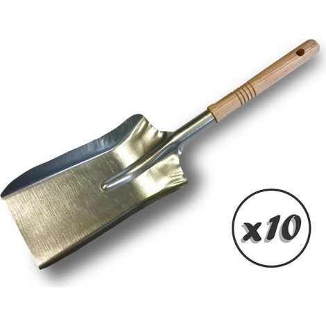 Pelle à charbon ou à cendres en métal Manche bois - Quantité x10 - Pelle à cendre ou charbon (1/5)