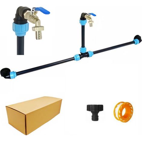 Kit de raccordement 2 Cuves eau 1000 L IBC S60X6 / S60X6 Adaptateur IBC pour 2 réservoirs IBC cte à cte/réservoirs de Pluie avec col de Cygne de 3/4" (1/5)