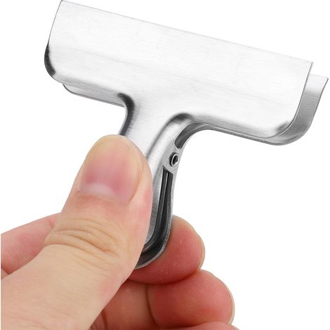 Juego de 10 pinzas para bolsas, acero inoxidable, 7,6 cm, cierre hermético, acabado cepillado, cocina y oficina. (1/5)