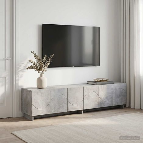 vidaXL TV Stand 180 x 34.5 x 40 cm Concrete Grey Engineered Wood (1/5)