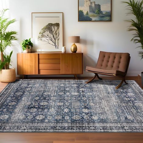 Carpet - Pearl Velvet - Blue, 160x230cm, Persian Design - for Living Room, Bedroom, Floor (1/5)