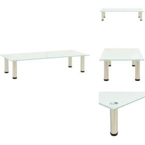 Meuble TV Givré 80x35x17 cm Verre trempé - Meubles Tv - Meuble Tv Design - Table Tv Contemporaine - Support Tv Verre Trempé - Rangement Tv (1/5)