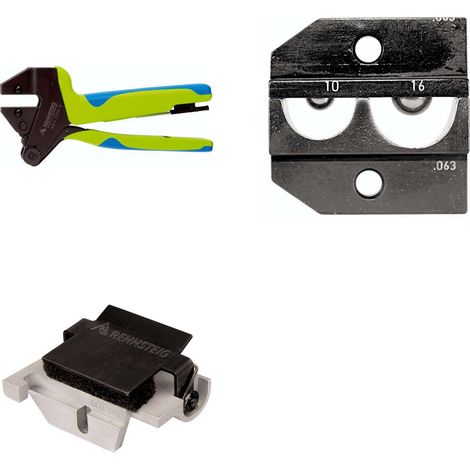 624 063 3 0 K2 Rennsteig Werkzeuge GmbH Crimpzange PEW12 für isolierte Verbinder und Kabelschuhe inkl. Crimpeinsätze und Kontaktaufnahme - 1 Stück