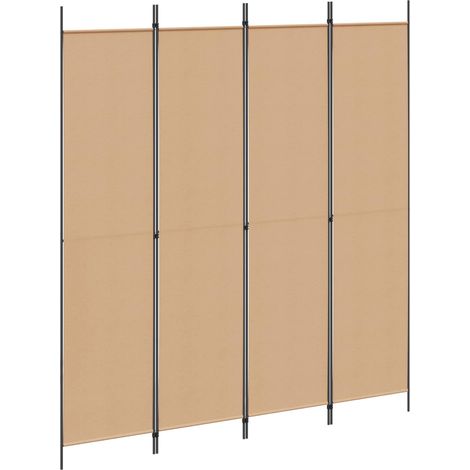 Separador de habitación de 4 paneles Beige 200 x 220 cm Tela vidaXL