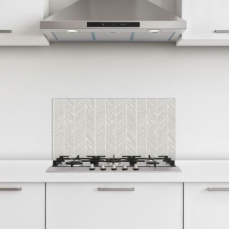 CRÉDENCE CUISINE Classique - Chevrons - Gris 60x30 cm