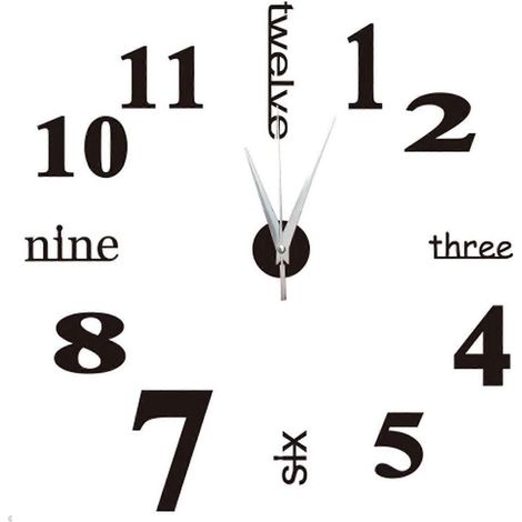 Horloge murale à pendule silencieuse 2024, horloge murale moderne et tendance sans cadre, autocollant miroir 3D pour bureau (1/5)