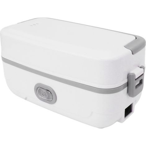 Boîte à lunch électrique à 2 compartiments, chauffe-plats rapide en acier inoxydable, étanche, idéale pour le bureau et la maison (prise UE 110-220 V). (1/5)