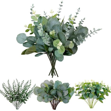 30 pcs Eucalyptus Artificiel Fleurs Artificielles Eucalyptus Seches Naturel (1/5)