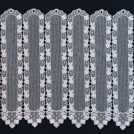 Brise Bise macramé motif fleurs Blanc 150x45 cm