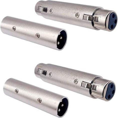 Connecteur XLR mâle-mâle et femelle-femelle, adaptateur 3 broches pour table de mixage, micro et ampli (4 pièces) (1/5)