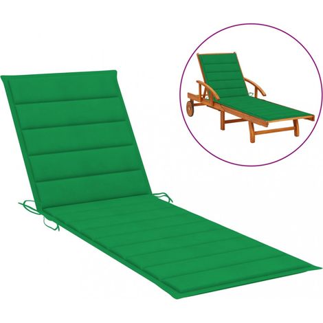 vidaXL Sun Lounger Cushion Green 200x70x3cm Oxford Fabric