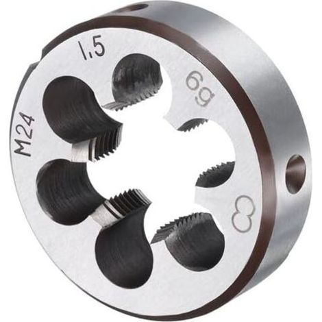 Filière à filetage rond M24 x 1,5, filetage métrique à droite, en acier allié, outil de réparation de filetage (1/5)