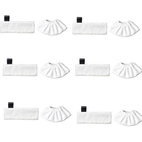 Compatible avec les accessoires de chiffon vapeur Karcher Black Label et le , XU,balai vapeur Karcher Magic Floor Mop SC Series (6 Black Label + 6 chiffons vapeur fins) - KZQ