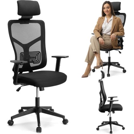 KALISTO verstellbarer Bürostuhl, schwarz (1/5)