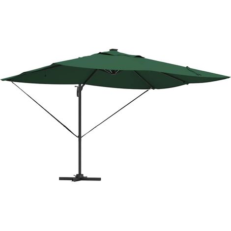 Parasol de jardin,Parasol Roma à Bras Déporté Vert et Noir 352 x 251 x 265 cm CFW34408 (1/5)
