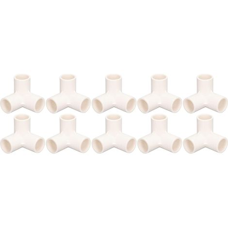 Raccords de tuyauterie à 3 voies Connecteur coudé en plastique PVC 25 mm de diamètre intérieur pour conduites d'eau Connexions de tente de serre de meubles 10 pièces Durable haute (Blanche) (1/5)