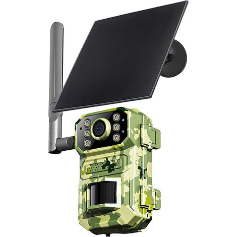 Caméra Faune Sauvage Caméra De Chasse Solaire 4MP 4G, Étanche, Vision Nocturne, 20M, Détection Mouvement PIR, Suivi La Faune en Plein Air, Piège Photo Surveillance Fiable Précise(4G Add 32GB) (1/5)
