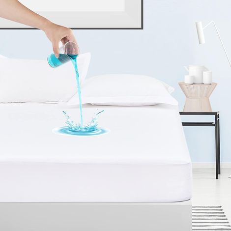 Hochwertiger, wasserdichter Matratzenschoner für Kingsize-Betten, atmungsaktiv, weich, geräuscharm, waschbar, 140 x 200 + 30 cm (1/4)