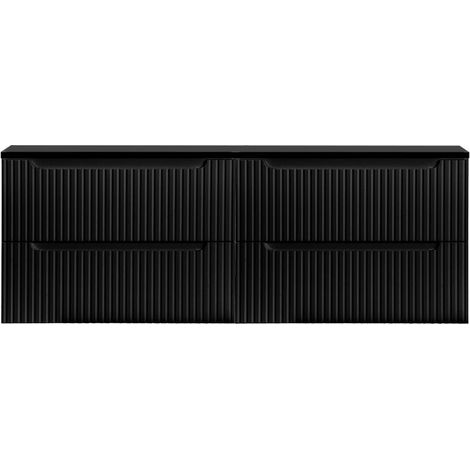 Mueble de doble lavabo 161 x 60 x 40 cm negro 030009964 (1/5)