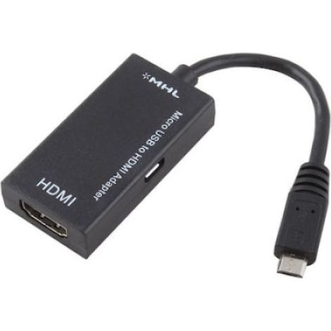 1 Adaptateur MHL vers HDMI, câble micro USB-B intégré, compatible Samsung Galaxy S3/S4/S5/Note 3, 1080p, alimentation mobile (1/2)