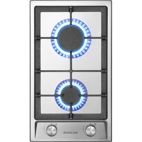GASLAND Plaque de Cuisson à Gaz Naturel/Butane/Propane encastrée, Acier inoxydable - GH30SF - 2 Foyers - 4200W