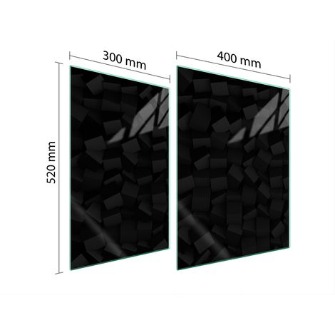 PLAQUE DE PROTECTION EN VERRE POUR POÊLE 70x52 NOIRE (1/5)
