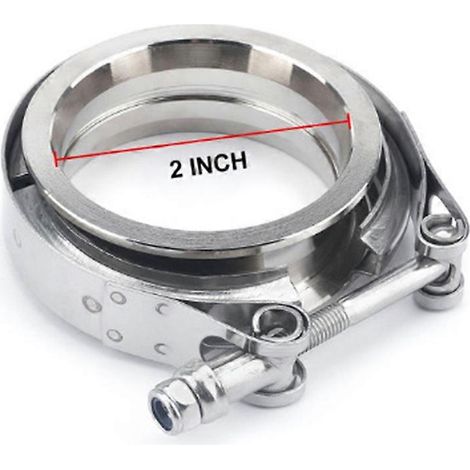 Collier de serrage à bride en acier inoxydable 304, collier de serrage américain en V pour tuyau d'échappement de voiture (2 pouces) ( ) (1/3)