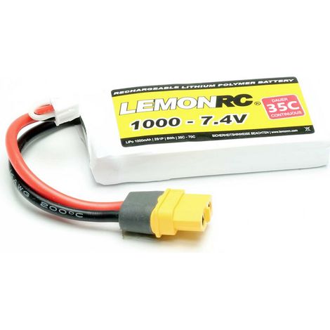 LemonRC Modellbau-Akkupack (LiPo) 7.4 V 1000 mAh Zellen-Zahl: 2 35 C Softcase XT60