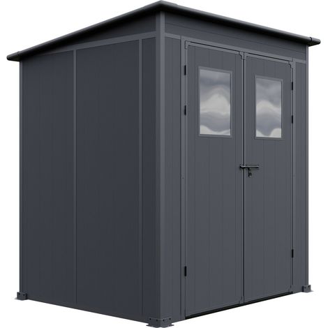 GFP Primeyard Kunststoffgerätehaus 176x145x199 cm Gartenhaus Geräteschuppen Gerätehaus anthrazit (1/2)