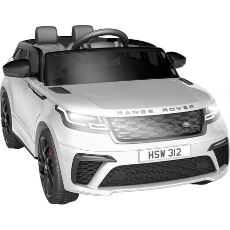 Voiture Électrique Enfants sous Licence Land Rover, 12V Véhicule Électrique Enfant avec Télécommande, Musique, MP3, 3 Vitesses, Phare LED, Klaxon, pour Enfants 3+ ans Blanc (1/5)