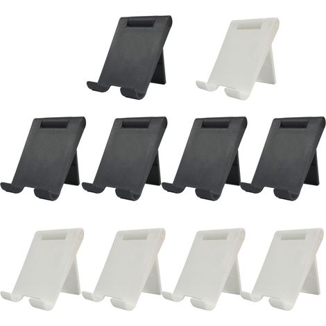Support Téléphone Portable - Support Tablette Plastique Pliable - Pour Bureau Cuisine Chevet - Angle Réglable - 10 Pièces (1/5)