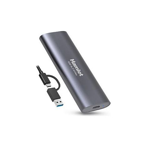 Hamlet HXDM2-10GY Speicherlaufwerksgehäuse SSD-Gehäuse Schwarz M.2