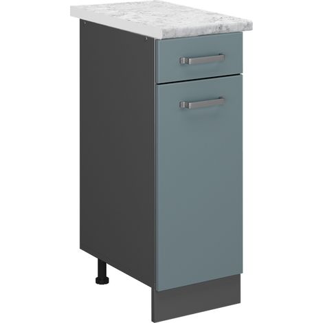 Meuble cuisine R-Line, Bleu-gris, 30cm PT Marbre, Vicco