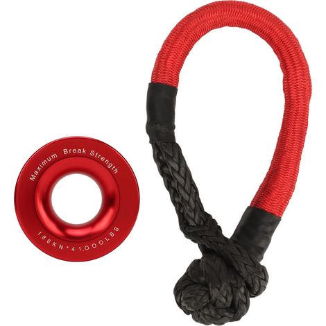 Kit de poulie de fixation de corde avec manille, haute résistance, adapté aux VTT tout-terrain, UTV, remorques, camions, SUV et véhicules de secours 4x4. (1/5)