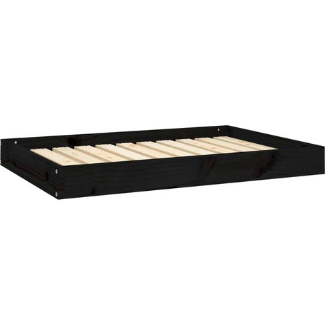 Dog Bed Black 91.5x64x9 cm Solid Wood Pine vidaXL