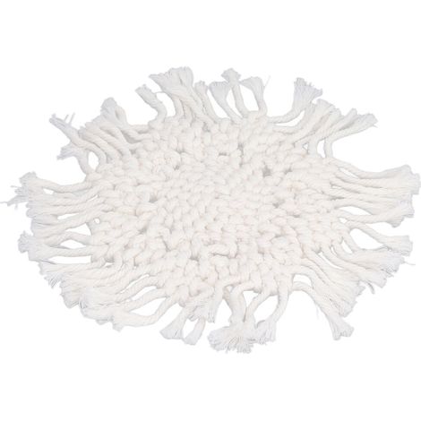 Ce ravissant ensemble de sous-verres ronds faits main est polyvalent, tissé à la main, élégamment conçu, facile à nettoyer, idéal pour les bureaux, très absorbant et dégage un charme bohème. Il est ég (1/5)