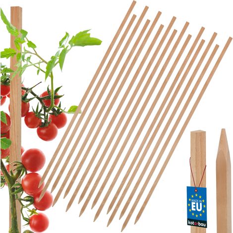 KOTARBAU® 15 Pièces Tuteur Tomate - Bois de Hêtre - 150 cm - Naturel - Tuteur Plante - Piquet de Jardin - Poteau Bois - Piquet Tomate - Support Plante Grimpante (1/5)