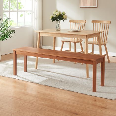 Panca da Tavolo Pranzo Trerunulu in Legno di Pino 140 x 35 x 45 cm - Effetto Noce [en.casa]