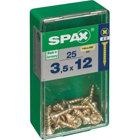 Tirafondo cabeza plana Yellox - S - 3,5x12 mm (1/4)