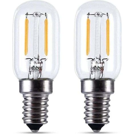 2pcs Lampe LED E14- Ampoule réfrigérateur LED2W, XU, T22, 200LM, équivalent à incandescence 15W, Blanc chaud 2700K, 230V, Avec petite E14, [Classe énergéti KZQ - KZQ