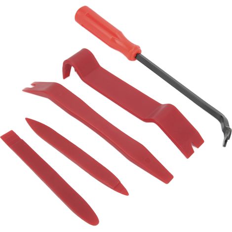 Kit 5 pièces démonte-garnitures auto, levier outil d'extraction radio, panneaux portes et tableau de bord, accessoire désinstallation intérieure (1/5)