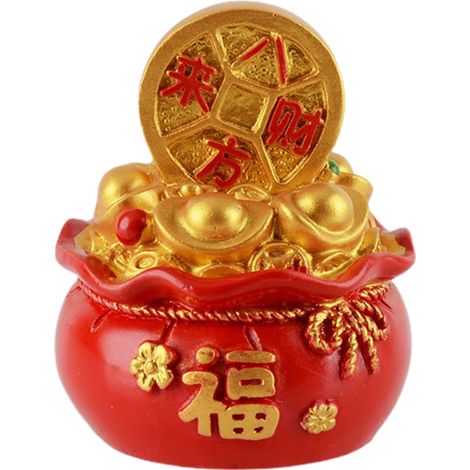 Árbol de la suerte “Cai” hecho de resina roja, símbolo de prosperidad y riqueza – decoración de inspiración china para oficina y sala de estar – varios tamaños (de 4 a 10 cm) (1/5)