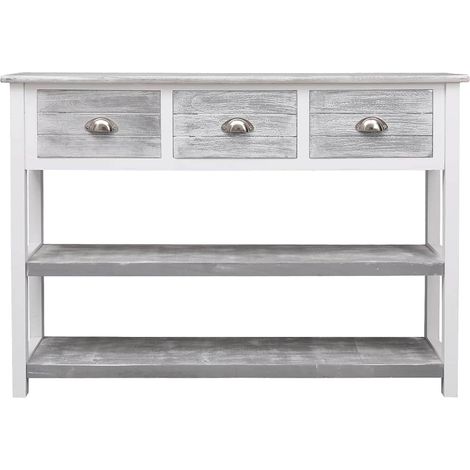 Buffet Commode Armoire Luxueux, pour Salon Chambre Entrée Cuisine, Gris antique 108x30x76 cm Bois de Paulownia massif OIB2500E (1/5)