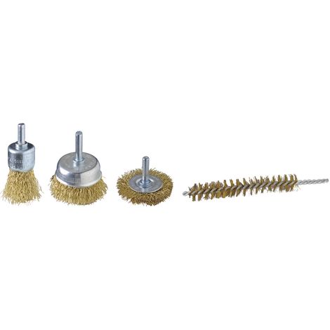 Set 4 spazzole filo in acciaio