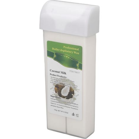 Recharge de cire dépilatoire roll-on pour hommes et femmes, douce et sûre, pour les bras et les jambes, 100 g, parfum lait de coco blanc. (1/5)