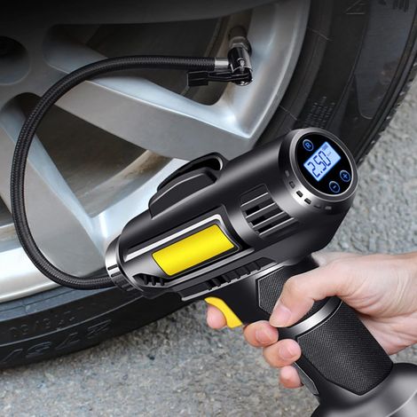 Bomba de aire inalámbrica para neumáticos de coche y moto - Batería de litio con carga USB - Manómetro digital - Adaptador para coche - Inflado rápido (1/5)