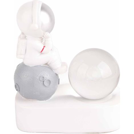 Ortviai Veilleuse 3D Boule Cristal Astronaute avec Éclairage Galaxie – Résine & Verre, 15 cm, Khaki (1/5)