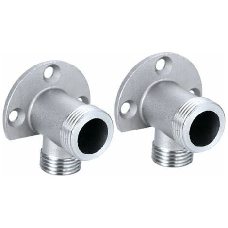 Kit d'installation pour système de douche extérieure qui relie les tuyaux aux robinets exposés. Mitigeur thermostatique. (1/5)