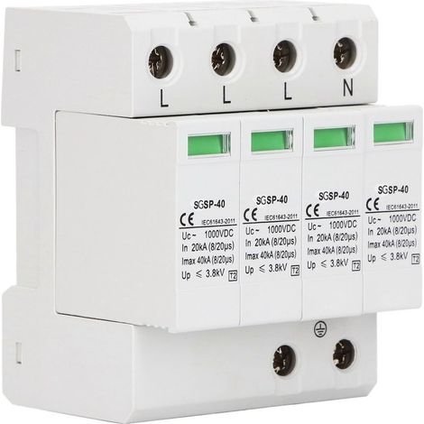 DC 1000V 40KA Überspannungsschutzgerät, Schutzvorrichtung für Photovoltaikanlagen, Weiß, 4-polig (1/5)