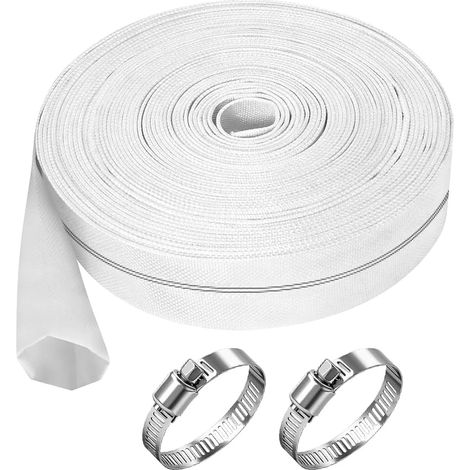 20M Tuyau Refoulement 1 1/4" Plat 32mm avec Clips, Tuyau de décharge, pour Pompes Submersibles, Pompes à Eau Sale, Bassin, Jardin, Irrigation, Industrielles, de Jardinage (1/5)
